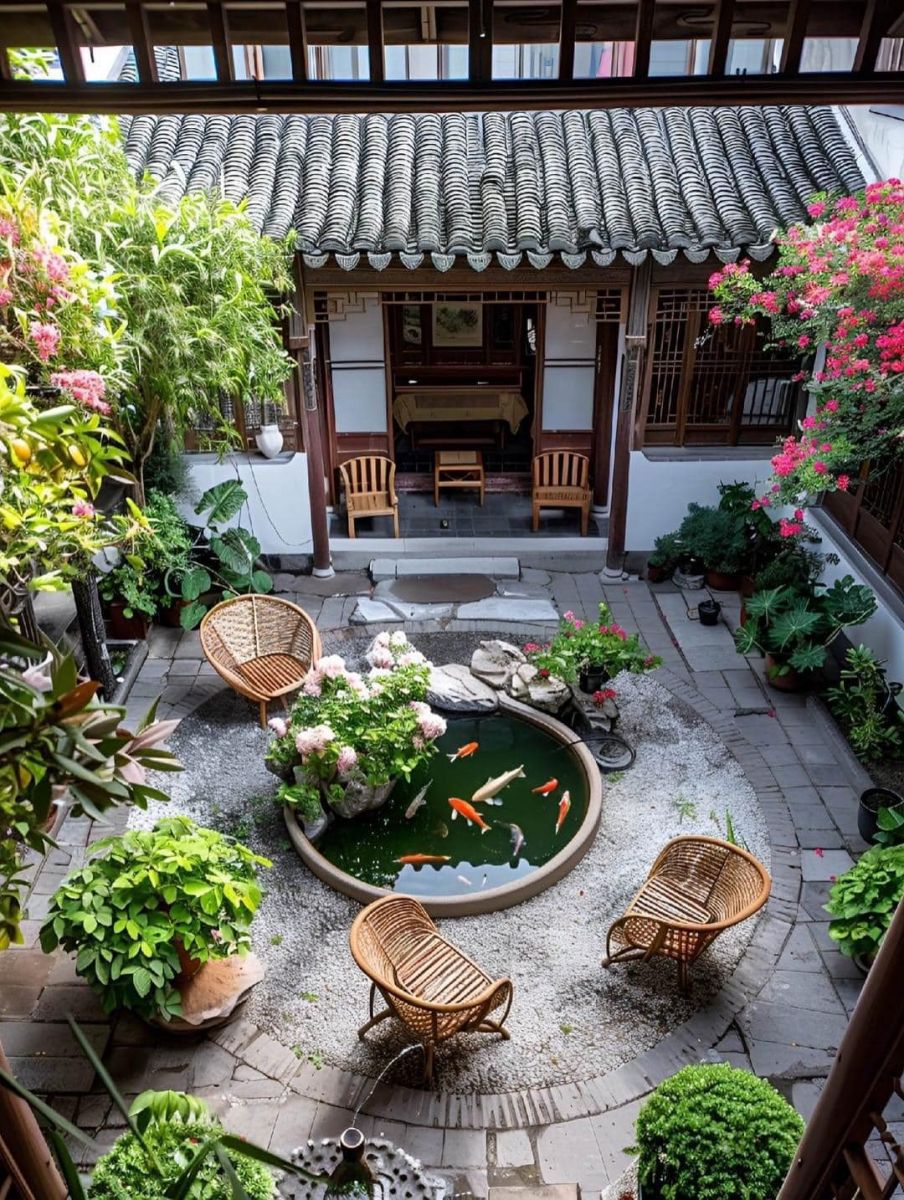 Sân vườn trước nhà đảm bảo tính thống nhất